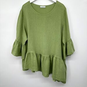 bryn Walker Green Ruffle Tunic